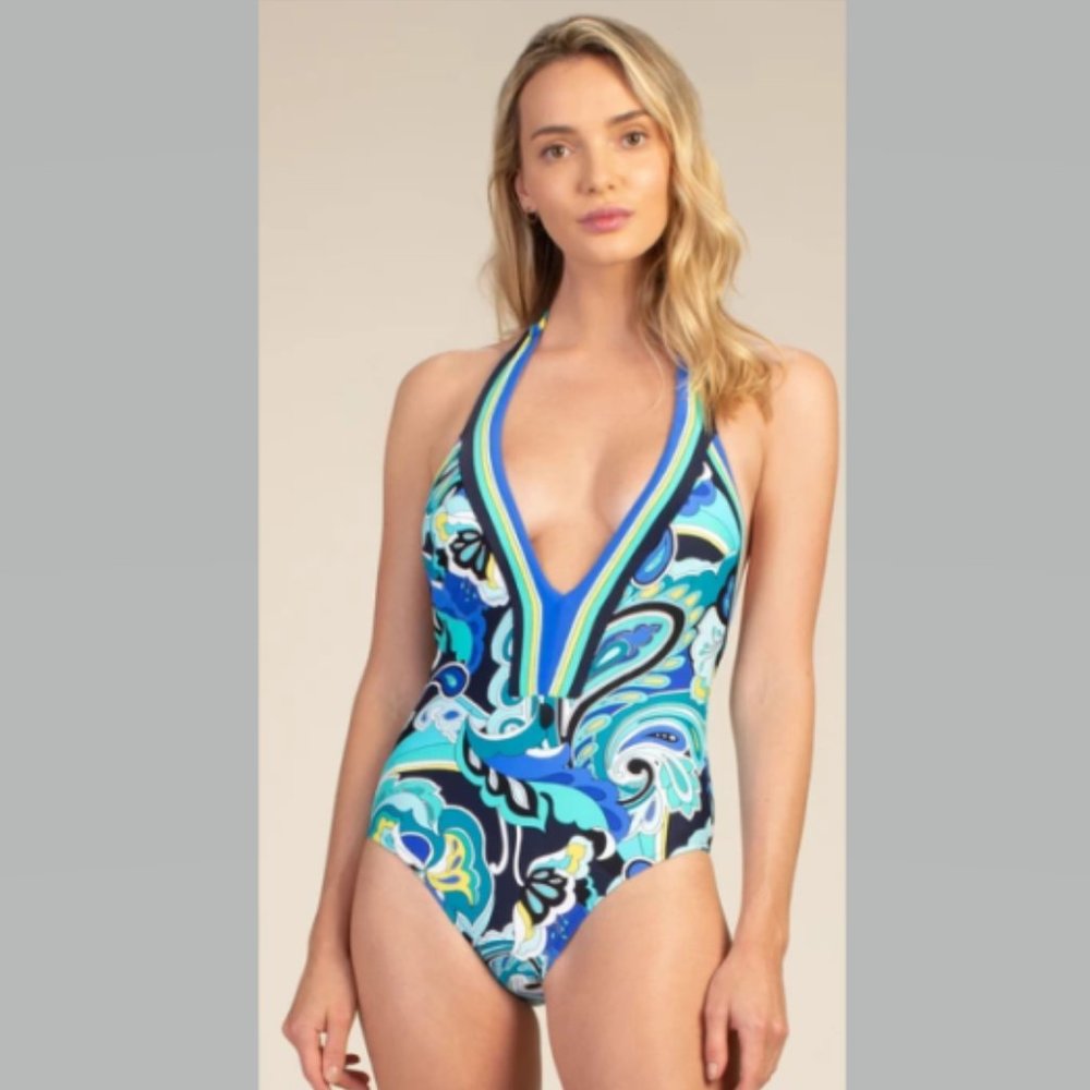 Trina Turk Ipanea V Plunge One Piece Swimsuit 10